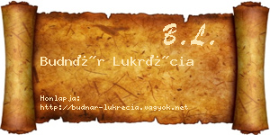 Budnár Lukrécia névjegykártya
